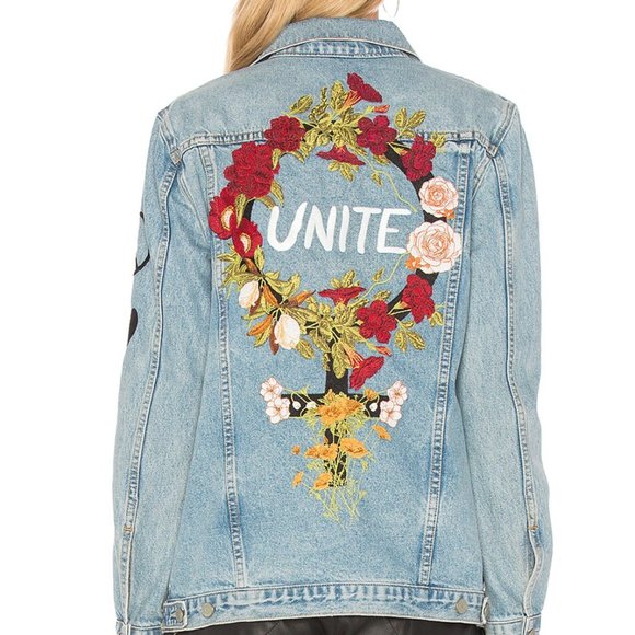 GRLFRND x REVOLVE Daria Oversized Denim Trucker Jacket - Picture 1 of 7